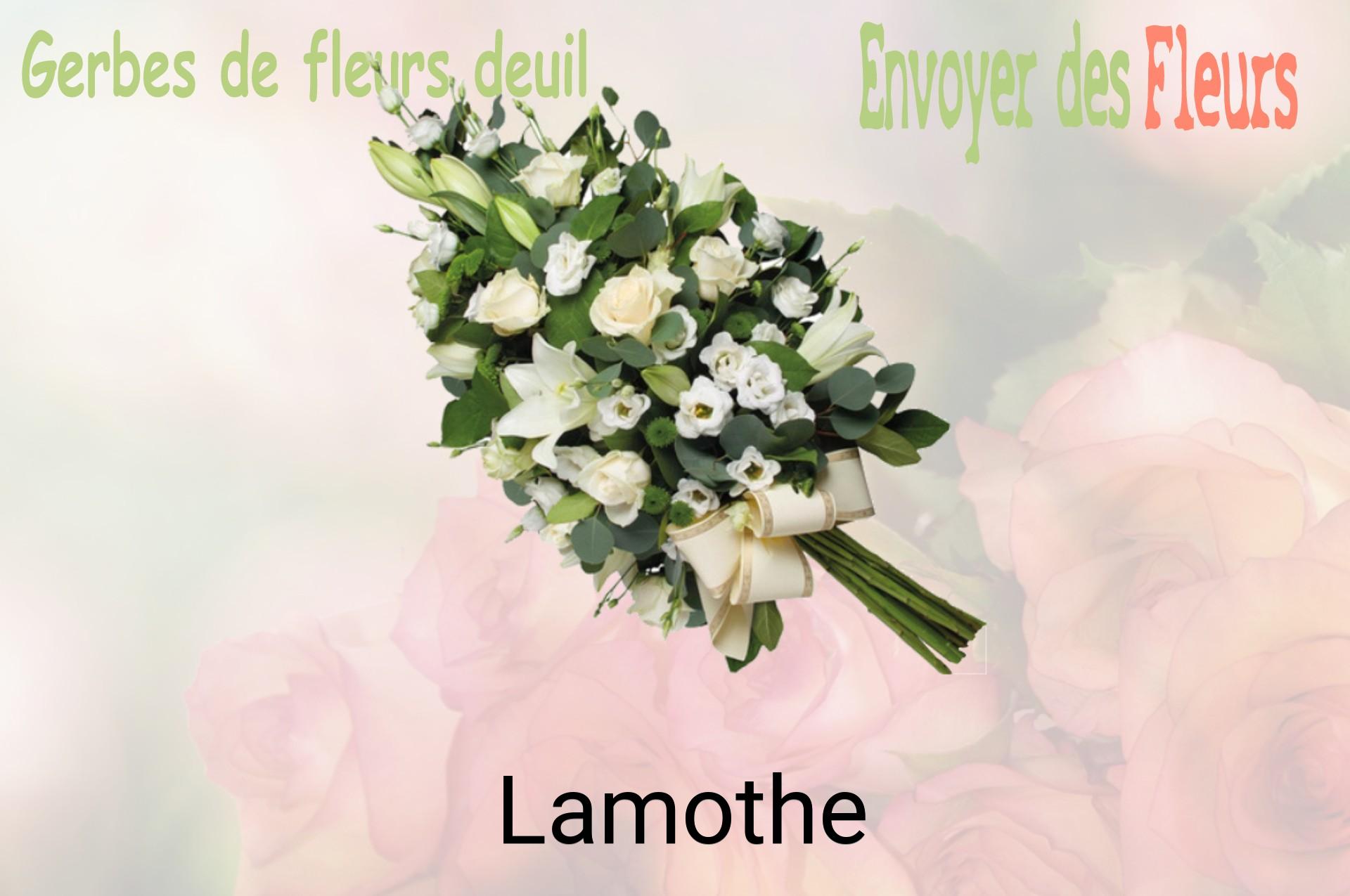 Gerbe de fleurs de deuil livrée à Lamothe